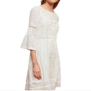 Anthropologie Akemi and Kin Embroidered 3/4 Sleeve Dress XSP